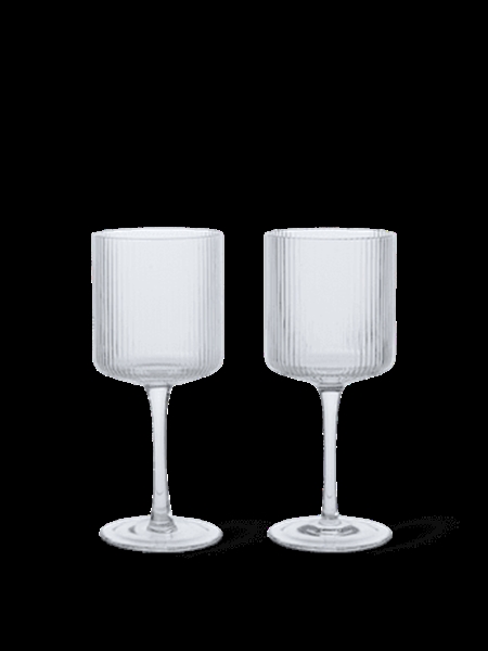 Ripple hvidvinsglas - vinglas klar 2 stk fra Ferm Living