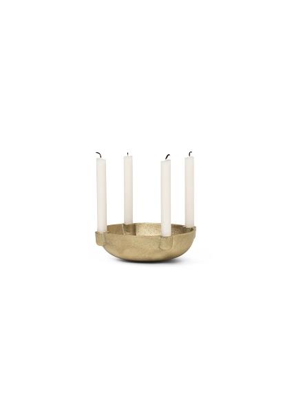Bowl lysestage i messing small fra Ferm Living