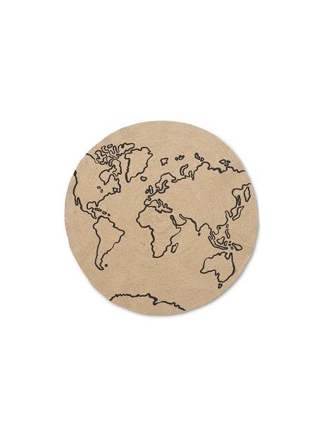 Gulvtæppe World i Jute rundt small Ø100 cm Ferm Living