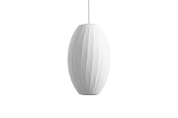Loftlampe Nelson Cigar Crisscross Bubble medium Ø33 i offwhite fra HAY