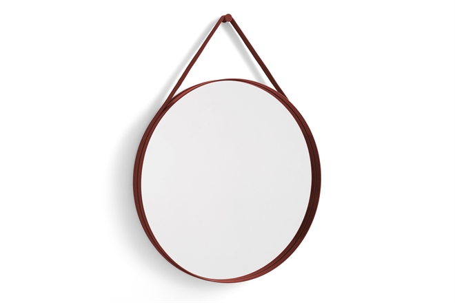 Strap Mirror No 2 Ø70 cm vægspejl rød fra HAY