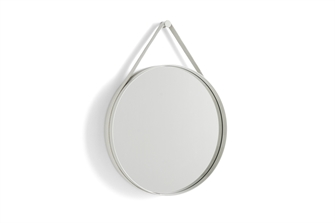 Strap Mirror No 2 Ø50 cm vægspejl lysegrå fra HAY