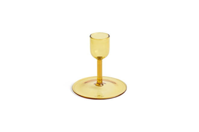 Tiny Candleholder - glas lysestage fra HAY - Straight Yellow