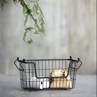 HDTaw Tråd opbevaringskurv sort 32x18 cm fra House Doctor