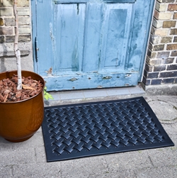 Dørmåtte HDBraid sort 90x60 cm fra House Doctor