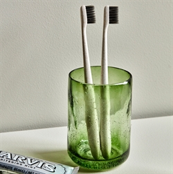 HDWah grøn tandbørstekrus i glas fra House Doctor