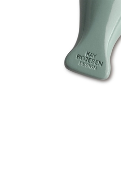 Kay Bojesen fugl sølvtonet metal nøglering med naturlæder i grøn