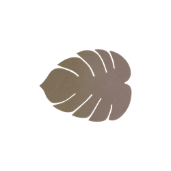 Coaster i genbrugslæder Monstera blad brun fra LindDNA