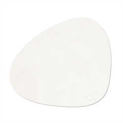 Dækkeserviet recycle læder curve Nupo large pure white fra LindDNA