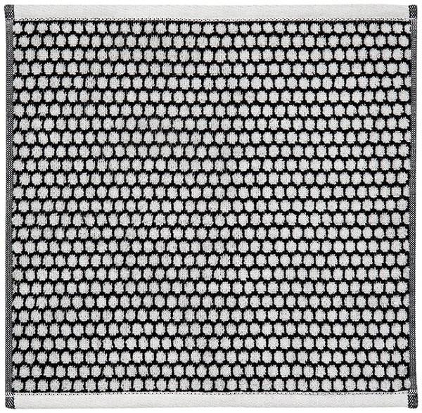 Grid vaskeklud / minihåndklæde sort/offwhite fra Mette Ditmer