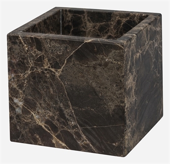 Marble Cube - marmor beholder i brun fra Mette Ditmer