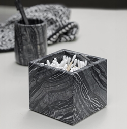 Marble Cube - marmor beholder i sort/grå fra Mette Ditmer