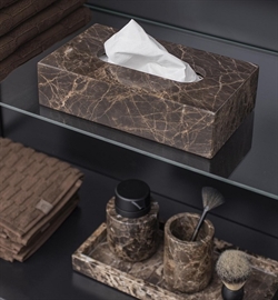 Marble tissue cover - marmor kleenexbox i brun fra Mette Ditmer