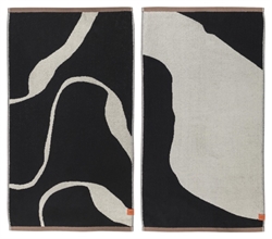 Nova Arte håndklæde sort/offwhite flere størrelser fra Mette Ditmer