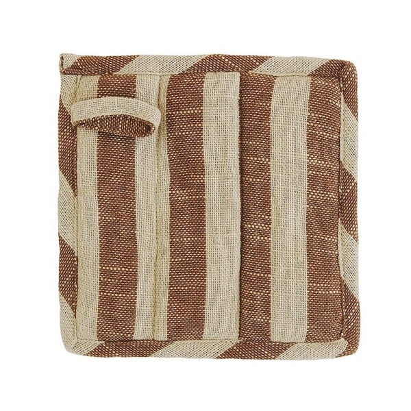 Nordic grydelapper – sand/brun striber fra MOUD Home