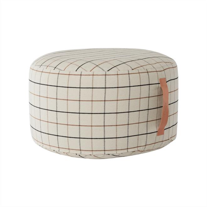 Puf Grid Pouf large rund ternet fra Oyoy