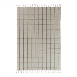 Grid gulvtæppe vendbart i sort og offwhite 200x140 cm fra Oyoy