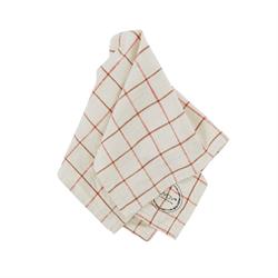 Grid stofservietter - ternet serviet i rød / offwhite fra Oyoy