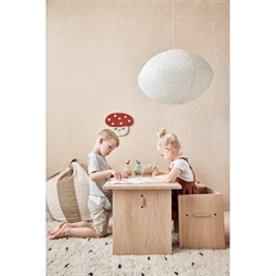 Moyo Paper Shade large - rispapirlampe offwhite/sort fra OYOY