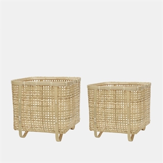 Sporta square basket - flettet opbevaringskurve natur fra OYOY pk2