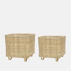 Sporta square basket - flettet opbevaringskurve natur fra OYOY pk2