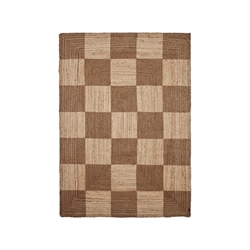 Chess Rug - ternet jute tæppe 200x140 cm fra OYOY