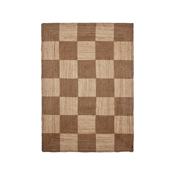 Chess Rug - ternet jute tæppe 200x140 cm fra OYOY