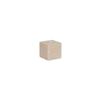 Savi Square marmor lysestage low i beige fra OYOY