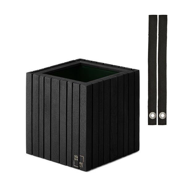 Plantekasse GrowON HoldON i sort ask stropper nylon sort 38 cm