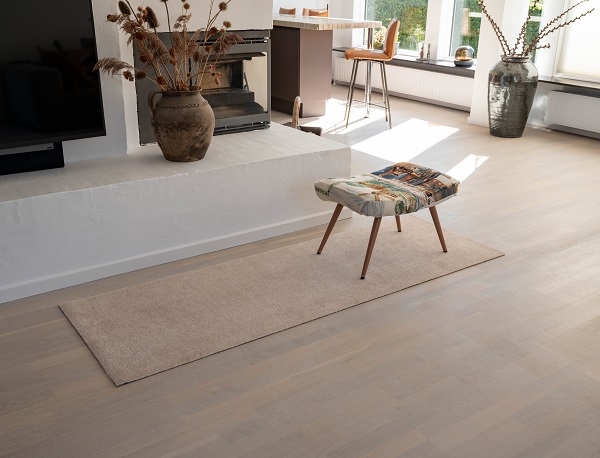 Dørmåtte - Løber Uni Colour Ivory 67x250 cm fra Tica Copenhagen