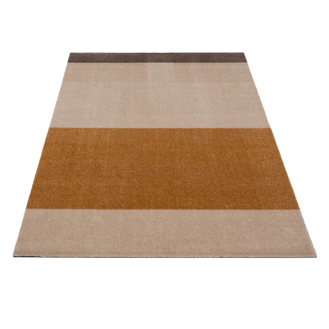 Løber - tæppe Stripes Horizon ivory/dijon/brun 90x130 cm fra Tica Copenhagen