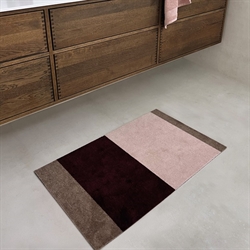 Løber - tæppe - måtte Stripes Horizon sand/bordeaux/rosa 6x120 cm Tica Copenhagen