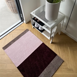 Løber - tæppe - måtte Stripes Horizon sand/bordeaux/rosa flere størrelser Tica Copenhagen