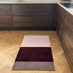Løber - tæppe - måtte Stripes Horizon sand/bordeaux/rosa 6x120 cm Tica Copenhagen