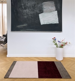 Løber - tæppe - måtte Stripes Horizon sand/bordeaux/rosa 6x120 cm Tica Copenhagen