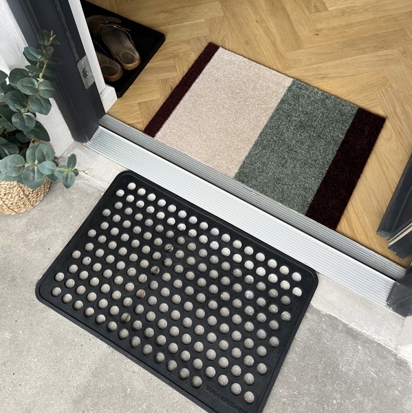 Løber - tæppe - måtte Stripes Horizon grøn/ivory/bordeaux flere størrelser Tica Copenhagen