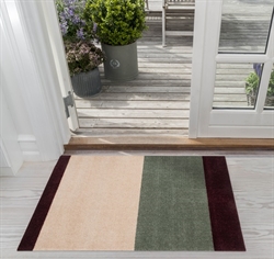 Løber - tæppe - måtte Stripes Horizon grøn/ivory/bordeaux flere størrelser Tica Copenhagen
