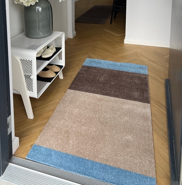 Løber - tæppe - måtte Stripes Horizon blå/sand/ivory flere størrelser Tica Copenhagen
