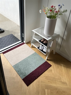 Løber - tæppe - måtte Stripes Horizon grøn/ivory/bordeaux flere størrelser Tica Copenhagen
