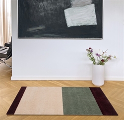 Løber - tæppe - måtte Stripes Horizon grøn/ivory/bordeaux flere størrelser Tica Copenhagen