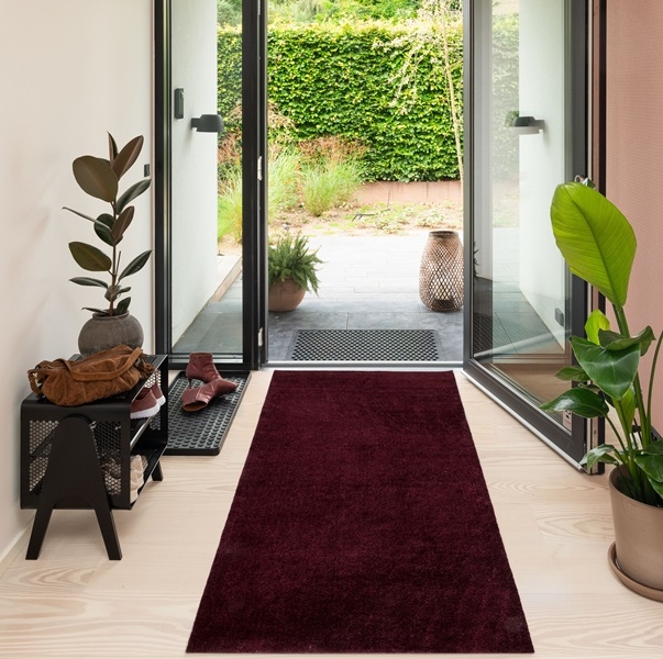 Måtte - løber Uni Colour bordeaux 90x200 cm fra Tica Copenhagen