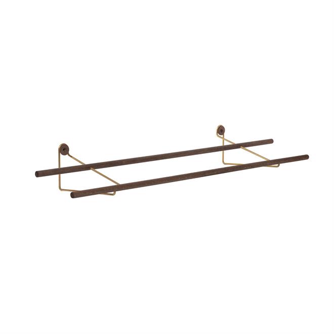 Shoe Rack - Skohylde / skostativ røget eg, messing holder 100 cm fra We Do Wood