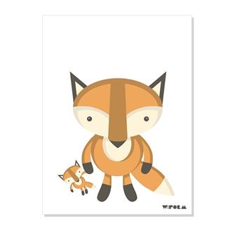 Plakat 30x40 cm ræv til børneværelset